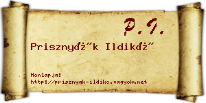 Prisznyák Ildikó névjegykártya