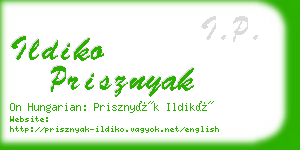 ildiko prisznyak business card